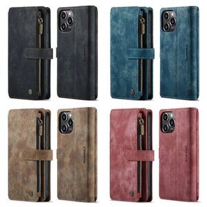 CaseMe C30 Zipped Multifunction Wallet PU Leather Case For iPhone 13 ProMax